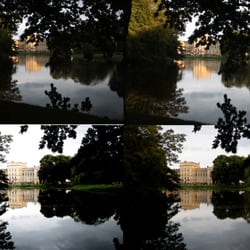 das kleine fest - Blick über den Karauschenteich, in der Abenddämmerung
