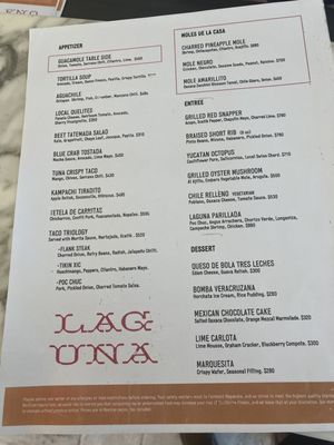 Menu photo 1 La Laguna Restaurant Playa del Carmen, ROO