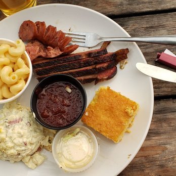 Piggyback BBQ - 2 meat brisket, sausage, potato salad & corn bread - Barbeque Near Me - Whitefish, Montana Piggyback BBQ - 2 meat brisket, sausage, potato salad & corn bread - Barbeque Near Me - Whitefish, Montana