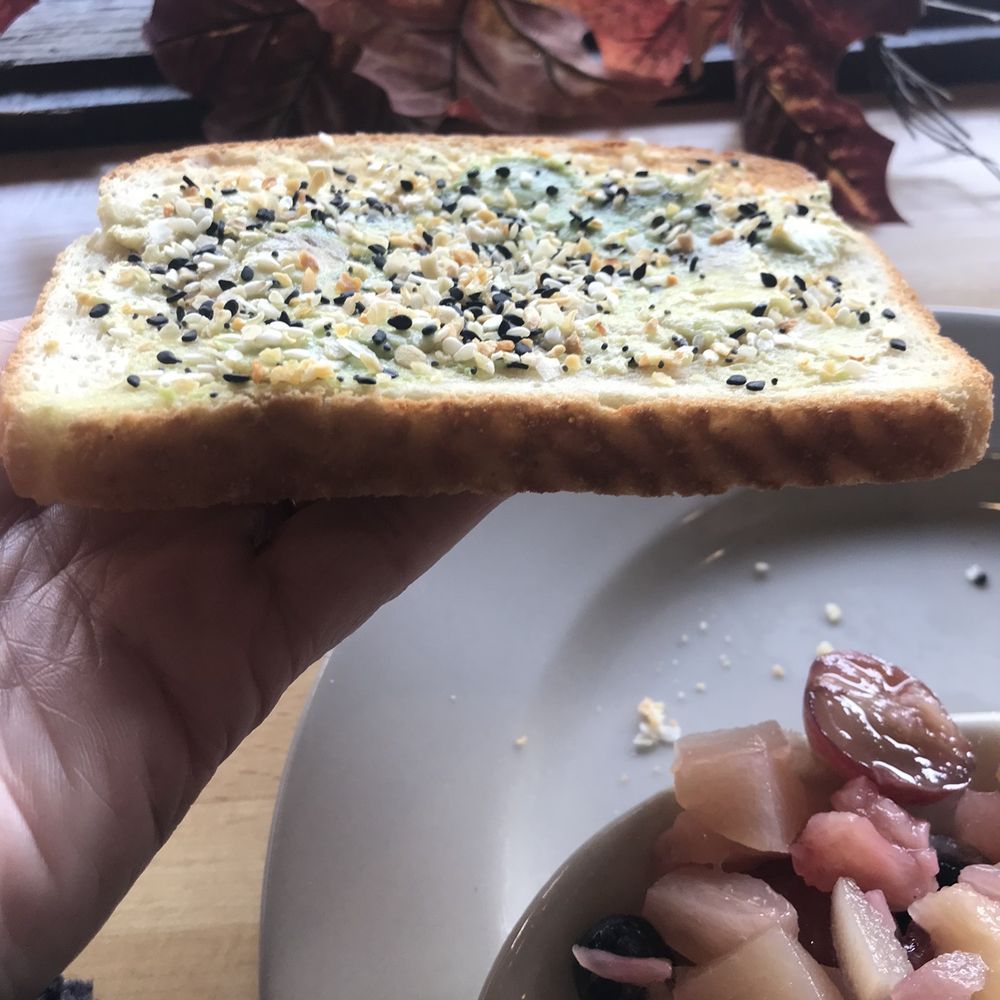 Stone House Kitchen - One slice of uncooked toast with barely any avocado = Guacamole toast @ $7.50 - New American Near Me - Nacogdoches, Texas