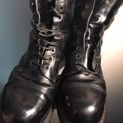 Tony's Shoe Service - Look at that shine!! If you look closely you can read my SS number in the reflection. DANGEROUS!!! Cool!