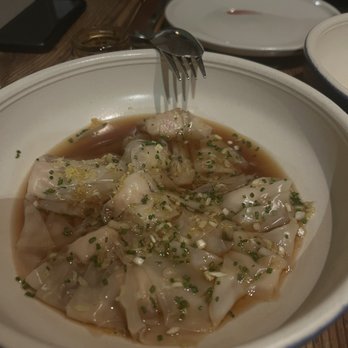 Rich Table - CHICKEN AND SHRIMP WONTON "EN BRODO", YELLOW GARLIC CHIVES, SHRIMP XO SAUCE - New American Near Me - San Francisco, California Rich Table - CHICKEN AND SHRIMP WONTON "EN BRODO", YELLOW GARLIC CHIVES, SHRIMP XO SAUCE - New American Near Me - San Francisco, California