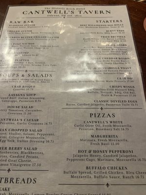 Menu photo 1 Cantwell's Tavern Odessa, DE Menu photo 1 Cantwell's Tavern Odessa, DE