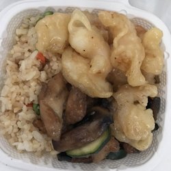 Pioneer Pantry - mini plate ($8.25 i believe), fried rice, honey minus walnut shrimp, and mushroom chicken