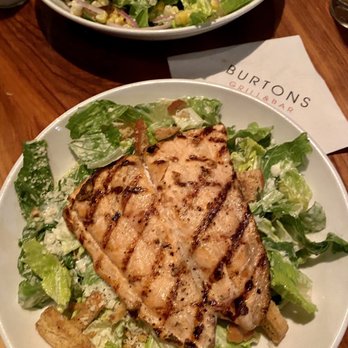 Burtons Grill & Bar - Salmon Caesar Salad - New American Near Me - Hingham, Massachusetts Burtons Grill & Bar - Salmon Caesar Salad - New American Near Me - Hingham, Massachusetts