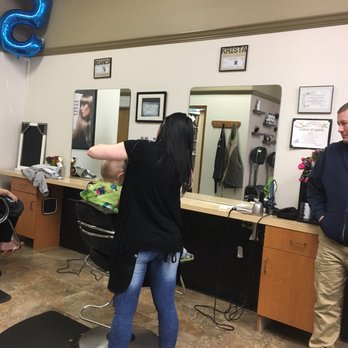Third Dimension Salon - Ms. Krista giving my son a haircut - Hair Salons Near Me - Silverdale, Washington