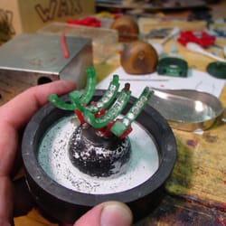 David Hungerford Fine Jewelers - David preparing a wax casting. Custom designs done in house!