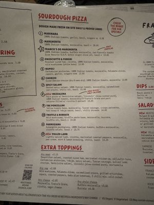 Menu photo 1 Franco Manca London, XGL