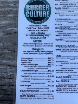 Menu photo 3 Burger Culture Tampa, FL Menu photo 3 Burger Culture Tampa, FL