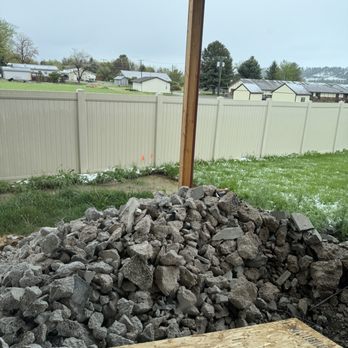 All Better Construction & Landscaping, - The back patio demolished and left this was for months. He never did any clean up, just left it this way. - Lawn Services Near Me All Better Construction & Landscaping, - The back patio demolished and left this was for months. He never did any clean up, just left it this way. - Lawn Services Near Me