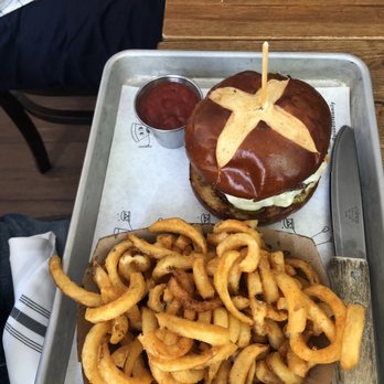 Emily - Double stack burger with curly fries - Pizza Near Me - New York, New York