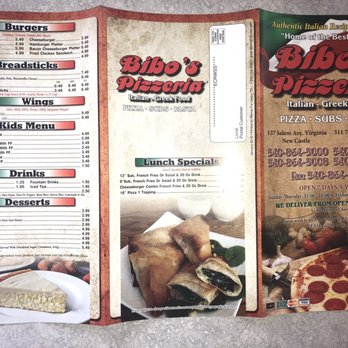 Bibo Pizzeria - Menu - Pizza Near Me - New Castle, Virginia