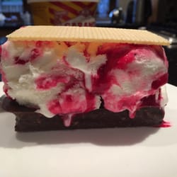 Tortolano's - Single nougat with raspberry ripple ice cream!