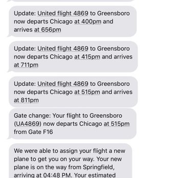 United Airlines - Annoying updates every 15 minutes.. so many that you don't even trust them to be accurate.. since none of them even were. Happens every time - Airlines Near Me - Chicago, Illinois
