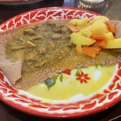 Ambo Ethiopian Cuisine - Lamb half plate 4/5 with potato & carrot stew 5/5