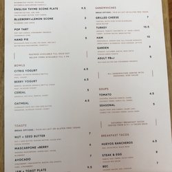 Comeback Coffee - Menu
