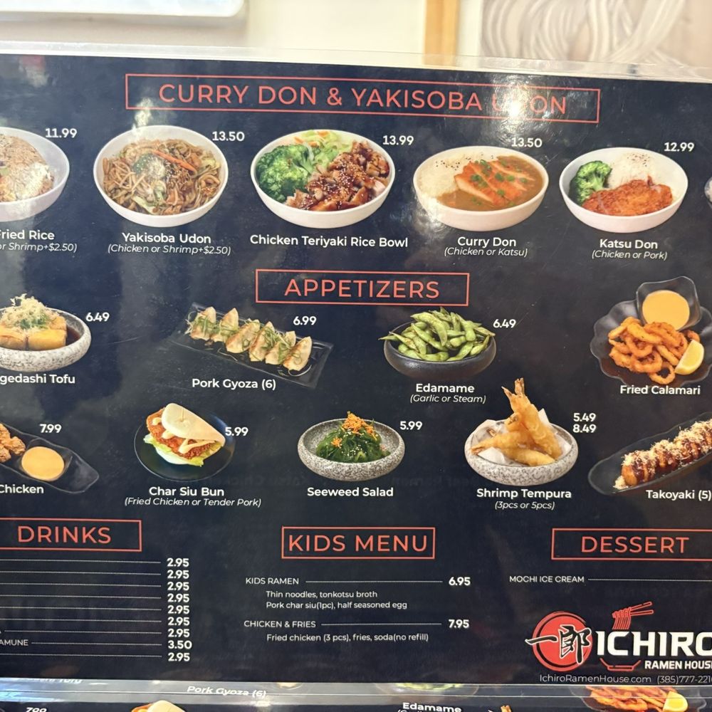 Ichiro Ramen House - Menu - Ramen Near Me - West Bountiful, Utah