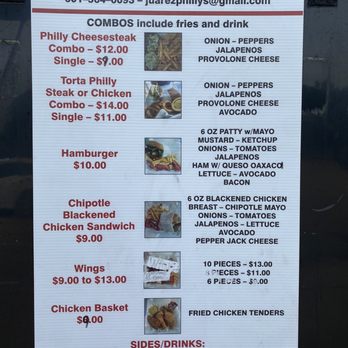 Juarez Phillys - Menu 08/2022 - Food Trucks Near Me - Ridgeland, Mississippi