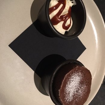 Husk & Vine - Dark chocolate soufflé with orange blossom cream - Bars Near Me - Parramatta, NSW