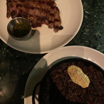 Orilla Bar & Grill - Black rice and Rib eye - Cocktail Bars Near Me - Miami Beach, Florida