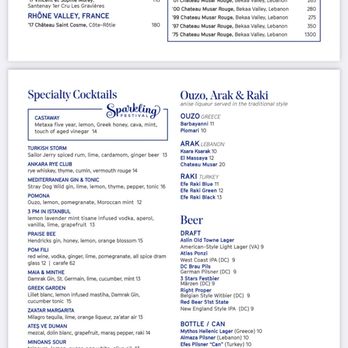 Zaytinya - 2021 virtual menu - Greek Near Me - Washington, DC, District of Columbia