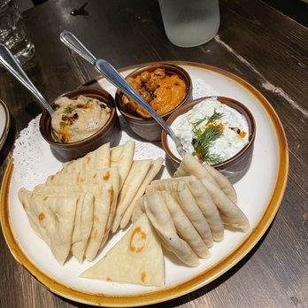 Lokma - Pita with Trio Spreads - Mediterranean Near Me - San Francisco, California Lokma - Pita with Trio Spreads - Mediterranean Near Me - San Francisco, California