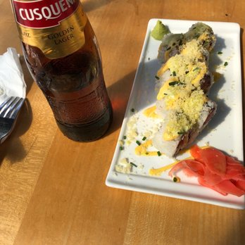 SuViche - Sushi and Ceviche - Miami roll with a ice cold cusuena - Peruvian Near Me - Miami, Florida SuViche - Sushi and Ceviche - Miami roll with a ice cold cusuena - Peruvian Near Me - Miami, Florida
