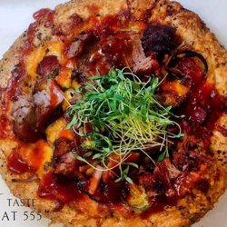 Taste At 555 - Flatbread brisket pizza