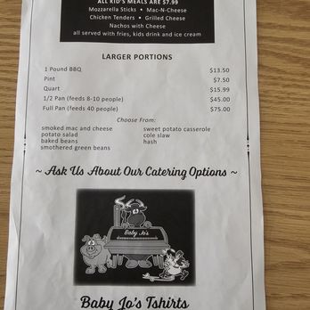 Baby Jo's - Menu - Chicken Wings Near Me - Appling, Georgia