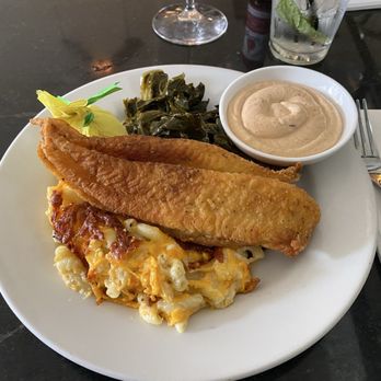 Melba's Restaurant - Country Catfish with Mac & cheese and collard greens - Southern Near Me - New York, New York Melba's Restaurant - Country Catfish with Mac & cheese and collard greens - Southern Near Me - New York, New York