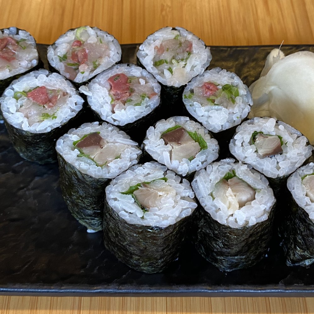 Negi Hamachi roll (top) and Saba Shiso roll (bottom) Negi Hamachi roll (top) and Saba Shiso roll (bottom)