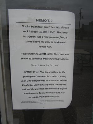 Menu photo 6 Nemo's Escalante, UT