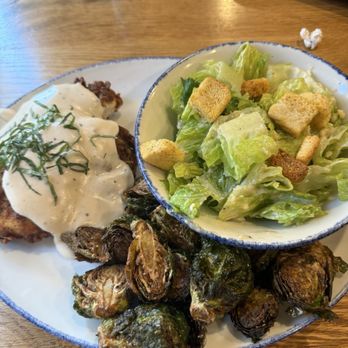Tupelo Honey - Smothered Chicken, Caesar Salad, and Crispy Brussels - American Near Me - Knoxville, Tennessee Tupelo Honey - Smothered Chicken, Caesar Salad, and Crispy Brussels - American Near Me - Knoxville, Tennessee