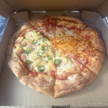 Red Dot Pizza Company - Remade half jalapeno/pineapple half cheese - Pizza Near Me - Castaic, California Red Dot Pizza Company - Remade half jalapeno/pineapple half cheese - Pizza Near Me - Castaic, California