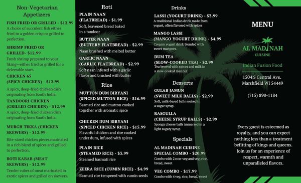 Menu photo 2 Al Madinah Cuisine Marshfield, WI