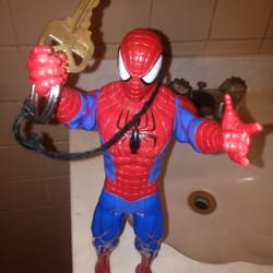 Garden Sports Snack Bar - Spidey holds the key to the ladies restroom!