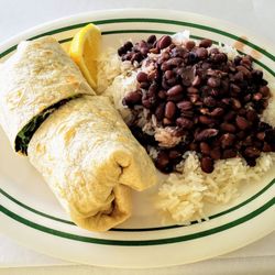 Barracuda Grill - Fish Wrap with Rice and Beans at Barracuda Grill