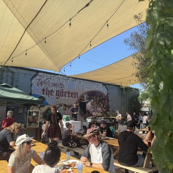 Lost Cause Meadery - Central Patio with seating and DJ - Wine Tasting Room Near Me - San Diego, California