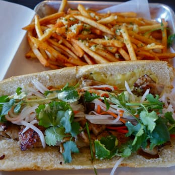 Nguyen's Kitchen - House Marinated Chicken Sandwich with Cajun Fries - Vietnamese Near Me - Orange, California