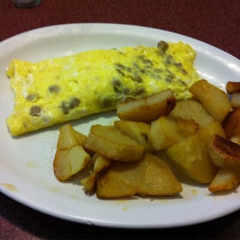 Sunny Side Up - Sausage and cheese omelette with potatoes. - Breakfast & Brunch Near Me - Shawnee, Oklahoma