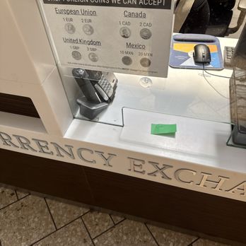 Currency Exchange International - The front desk of the Kiosk which is outside of the Vans store - Currency Exchange Near Me - Denver, Colorado