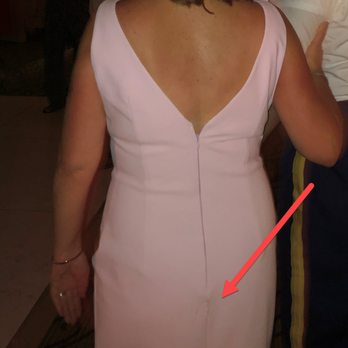 Carrie Karibo Bridal - Arrow shows where seam opened and was sewn - Bridal Near Me - Cincinnati, Ohio Carrie Karibo Bridal - Arrow shows where seam opened and was sewn - Bridal Near Me - Cincinnati, Ohio