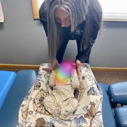Levinson Family Chiropractic - Dr. Pam Levinson adjusting an infant