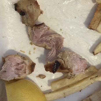 Nick The Greek - Meat is pink and this is Chicken Souvlaki Pita - Greek Near Me - San Diego, California