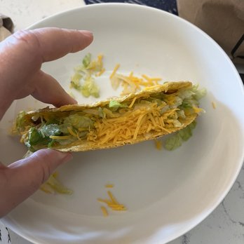 Del Taco - This is a "Del Taco" not the regular taco. This is about 1/4 the amount this particular taco usually has. - Mexican Near Me - Foothill Ranch, California Del Taco - This is a "Del Taco" not the regular taco. This is about 1/4 the amount this particular taco usually has. - Mexican Near Me - Foothill Ranch, California