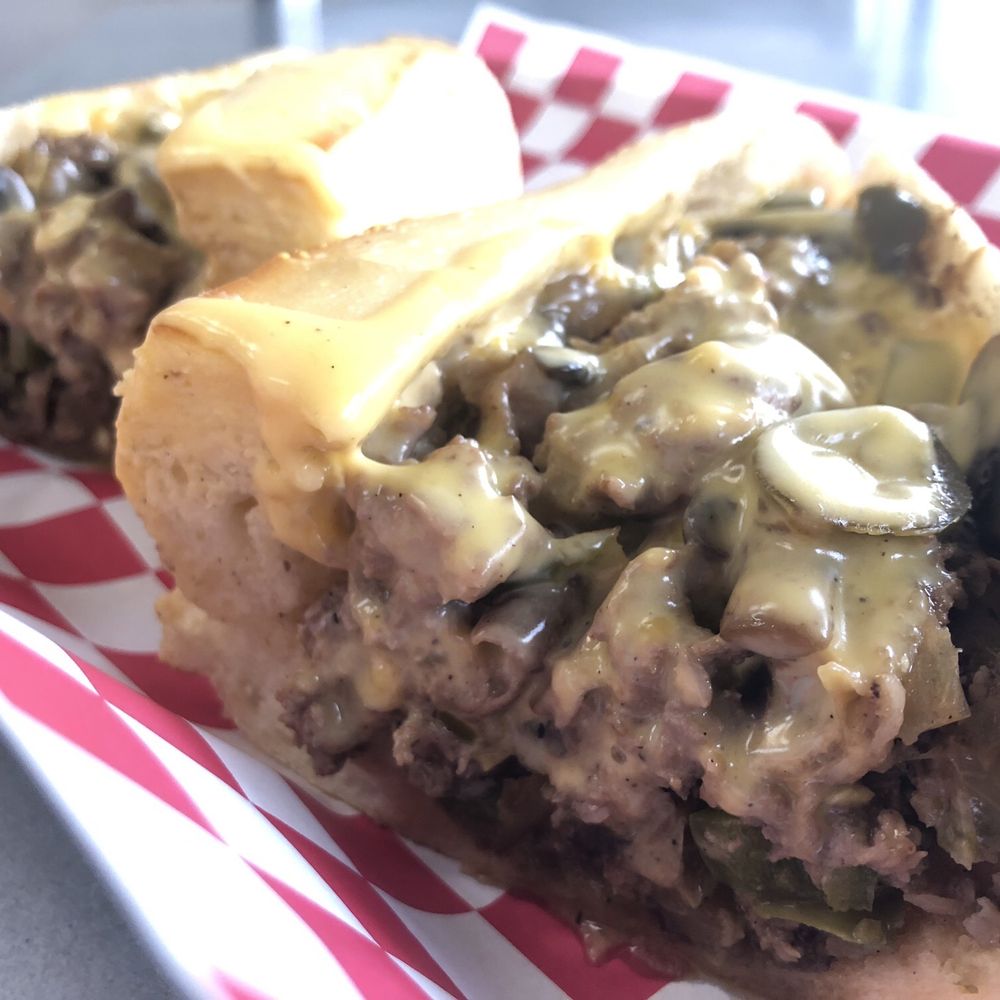 West Coast Cheesesteaks - West Coast Cheesesteak (large - sliced open) - Cheesesteaks Near Me - Glendora, California West Coast Cheesesteaks - West Coast Cheesesteak (large - sliced open) - Cheesesteaks Near Me - Glendora, California