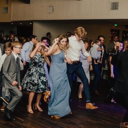 Packed dance floor led by the dj