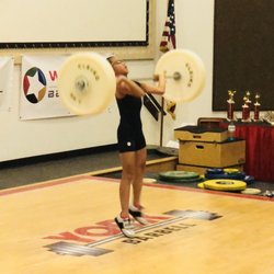 About to jerk this weight, 16kg.