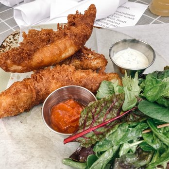 Bar Charley - Fish and chips (replaced chips with a side salad) - Steakhouses Near Me - Washington, DC, District of Columbia