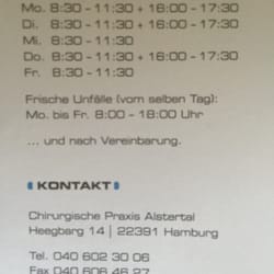 Chirurgische Praxis Alstertal - Kontaktdaten